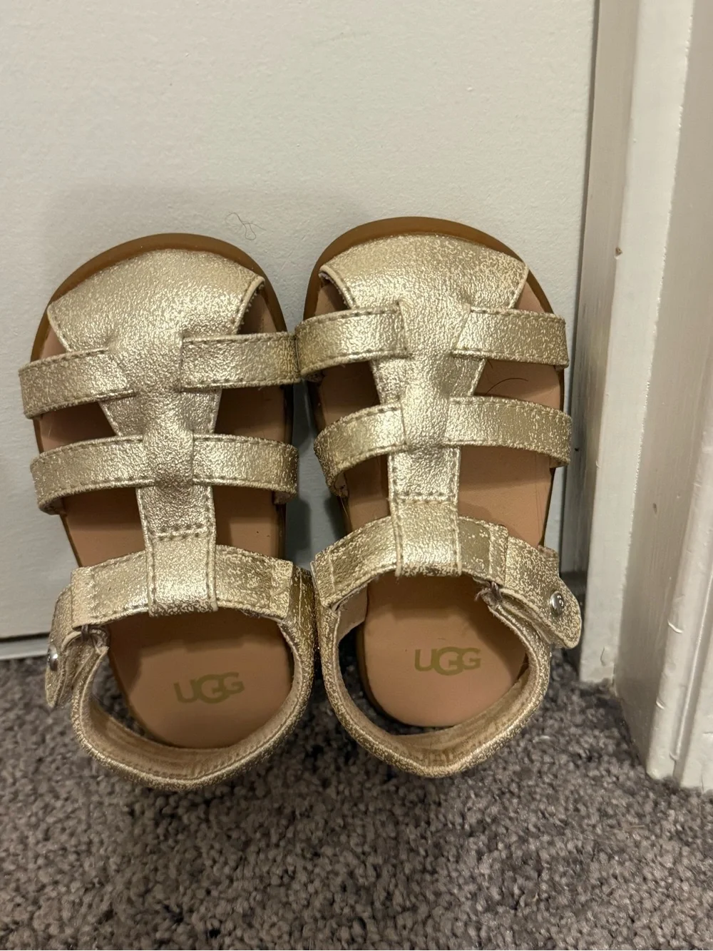UGG Kids Metallic Gold Strappy Sandals